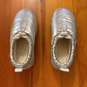 Silver Platform Slip-On Ugg Clogs